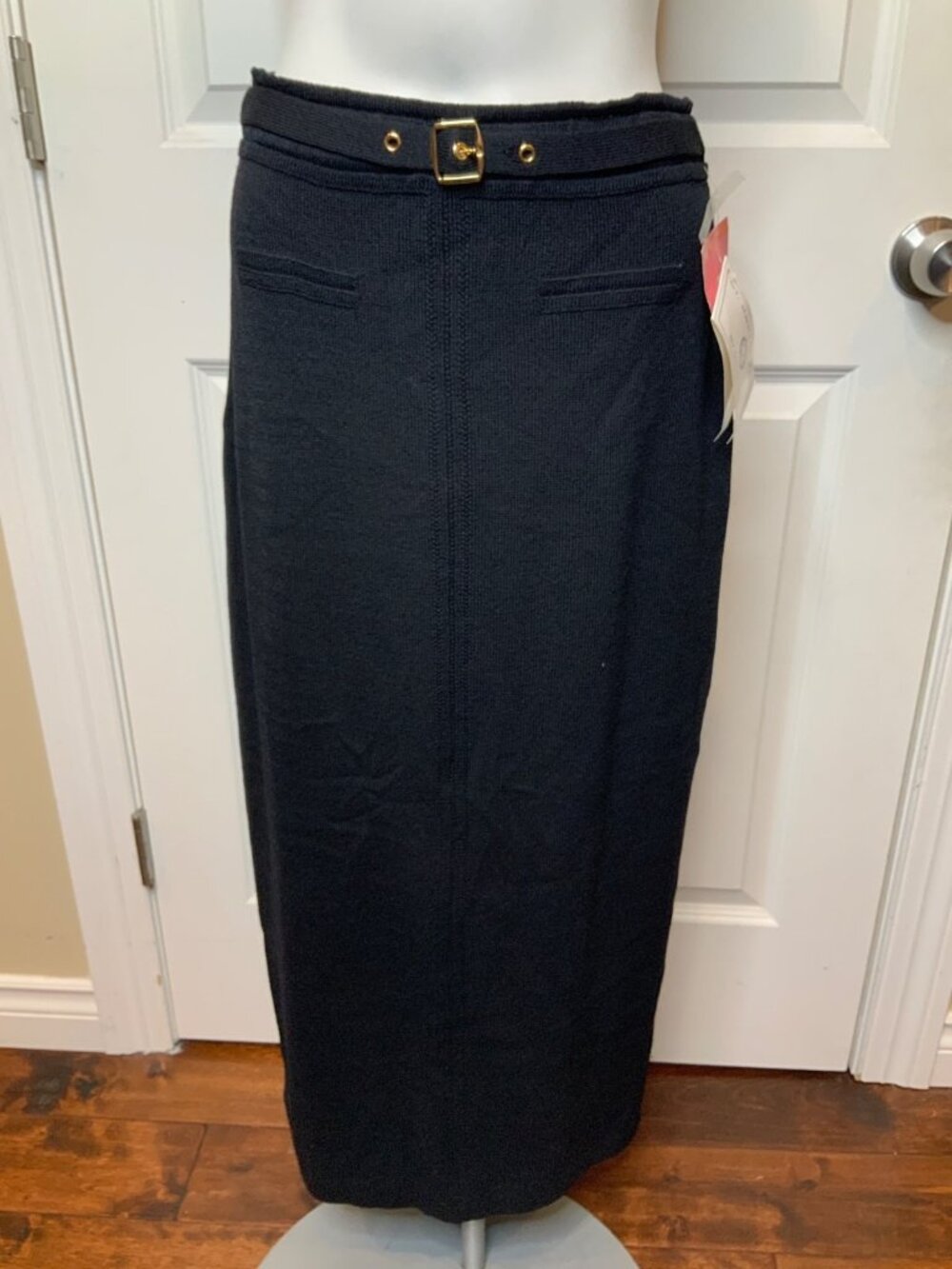 St. John Sport Black Santana Knit Wool Maxi Skirt NWT! Size P